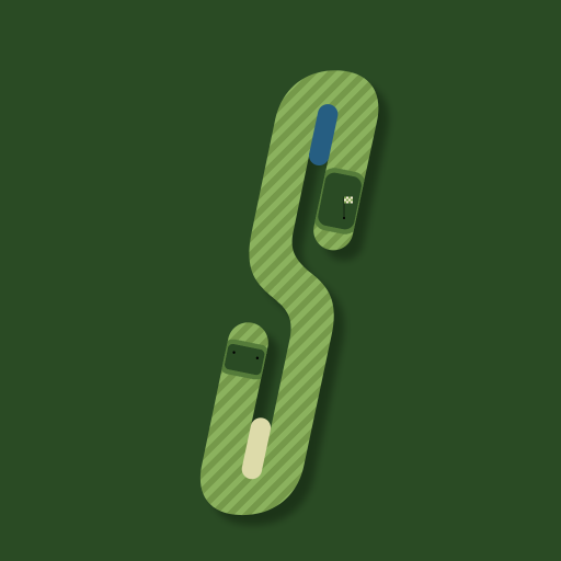 Stick logo: a golf hole shaped like the letter S